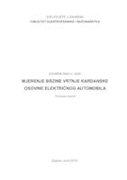 Mjerenje brzine vrtnje kardanske osovine električnog automobila