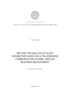 Method for analysis of sleep parameters based on ultra-wideband communication channel impulse response measurement