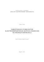 Samopodesivi stabilizator elektroenergetskog sustava zasnovan na neizrazitom modelu