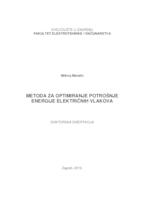 Metoda za optimiranje potrošnje energije električnih vlakova