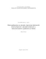 Web-aplikacija za obradu mjerenja dobivenih brzinomjerom i akcelerometrom u laboratorijskim vježbama iz fizike.