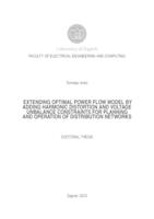 Extending optimal power flow model by adding harmonic distortion and voltage unbalance constraints for planning and operation of distribution networks