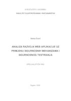 Analiza razvoja web aplikacije uz primjenu sigurnosnih mehanizama i sigurnosnog testiranja