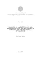 Modeling of characteristics and methodology for testing lithium-ion batteries for electric vehicle applications