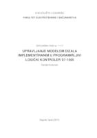 Upravljanje modelom dizala implementiranim u programirljivi logički kontroler S7-1500