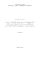Evaluacija reprezentacija enkodera pokreta za procjenu težine simptoma parkinsonove bolesti tijekom hodanja na različitim skupovima podataka