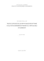 Razvoj aplikacije za ispitivanje iskustvene kvalitete korisničkih pokreta u virtualnoj stvarnosti