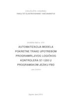 Automatizacija modela pokretne trake upotrebom programirljivog logičkog kontrolera S7-1200 u programskom jeziku FBD