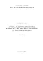 Izvedba algoritma za precizno mjerenje fazne razlike harmoničkog ultrazvučnog signala