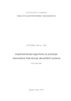 Implementacija algoritma za praćenje rezonantne frekvencije akustičkih sustava