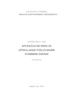 Aplikacija na Webu za upravljanje poslovanjem stambene zgrade