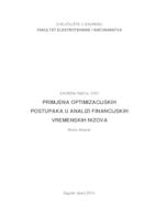 Primjena optimizacijskih postupaka u analizi financijskih vremenskih nizova