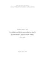 Izvedba modula za upravljačku ploču automobila s procesorom FRISC