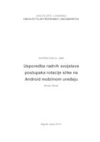 Usporedba radnih svojstava postupaka rotacije slike na Android mobilnom uređaju