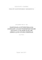 Raspodjela opterećenja na agregate u elektroenergetskom sustavu s velikim udjelom obnovljivih izvora energije