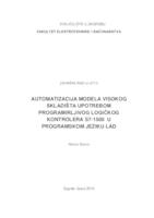 Automatizacija modela visokog skladišta upotrebom programirljivog logičkog kontrolera S7-1500 u programskom jeziku LAD