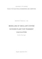 Modeliranje pomoćnog sustava elektrane za proračun prijelaznih stanja
