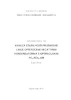 Analiza stabilnosti prijenosne linije opterećene  negativnim kondenzatorima s operacijskim pojačalom