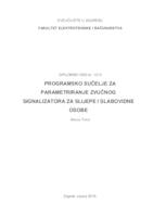 Programsko sučelje za parametriranje zvučnog signalizatora za slijepe i slabovidne osobe