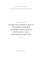 Automatizacija modela linije za sortiranje upotrebom programirljivog logičkog kontrolera S7-1500 u programskom jeziku FBD