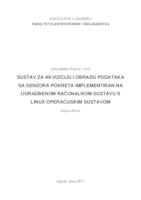 Sustav za akviziciju i obradu podataka sa senzora pokreta implementiran na ugradbenom računalnom sustavu s Linux operacijskim sustavom