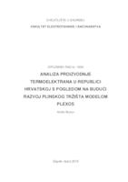 Analiza proizvodnje termoelektrana u Republici Hrvatskoj sa pogledom na budući razvoj plinskog tržišta modelom PLEXOS