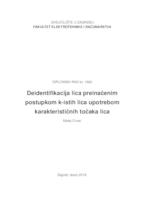 Deidentifikacija lica preinačenim postupkom k-istih lica upotrebom karakterističnih točaka lica