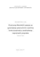 Proširenje MultiAGV paketa za upravljanje autonomnim vozilima funkcionalnošću zaobilaženja nepoznatih prepreka