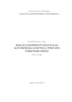 Analiza sigurnosti sustava za autoriziranu kontrolu pristupa pametnom uredu