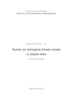 Sustav za izdvajanje siluete osobe iz slijeda slika