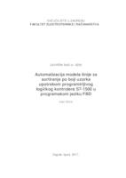 Automatizacija modela linije za sortiranje po boji uzorka upotrebom programirljivog logičkog kontrolera S7-1500 u programskom jeziku FBD