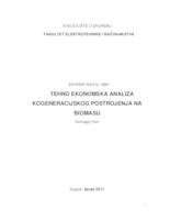 Tehno ekonomska analiza kogeneracijskog postrojenja na biomasu