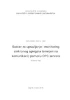 Sustav za upravljanje i monitoring sinkronog agregata temeljen na komunikaciji pomoću OPC servera
