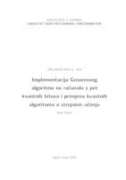 Implementacija Groverovog algoritma na računalu s pet kvantnih bitova i primjena kvantnih algoritama u strojnom učenju