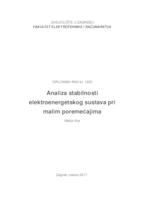 Analiza stabilnosti elektroenergetskog sustava pri malim poremećajima