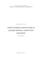 Uvjeti korištenja mobilne kutije za punjenje baterija u električnom automobilu