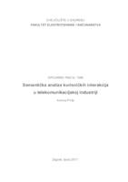 Semantička analiza korisničkih interakcija u telekomunikacijskoj industriji