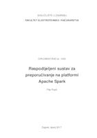 Raspodijeljeni sustav za preporučivanje na platformi Apache Spark