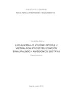 Lokaliziranje zvučnih izvora u virtualnom prostoru pomoću binauralnog i ambisonics sustava