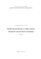 Detekcija biciklista u video snimci dubokim neuronskim mrežama