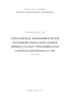 Pozicioniranje asinkronim strojem upotrebom upravljačke jedinice Sinamics CU310 i programirljivog logičkog kontrolera S7-1200