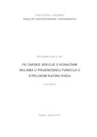 Filtarske sekcije sa konačnim nulama u prijenosnoj funkciji u strujnom načinu rada