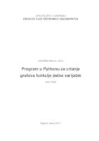 Program u Pythonu za crtanje grafova funkcija jedne varijable