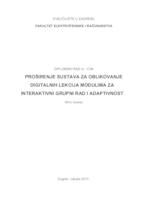 Proširenje sustava za oblikovanje digitalnih lekcija modulima za interaktivni grupni rad i adaptivnost