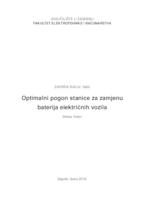 Optimalni pogon stanice za zamjenu baterija električnih vozila