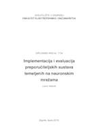 Implementacija i evaluacija preporučiteljskih sustava temeljenih na neuronskim mrežama