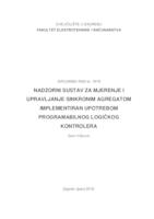 Nadzorni sustav za mjerenje i upravljanje sinkronim agregatom implementiran upotrebom programabilnog logičkog kontrolera