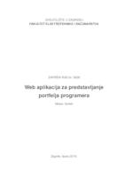 Web aplikacija za predstavljanje portfelja programera