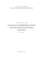 Aplikacija za generiranje testnih podataka za relacijsku bazu podataka