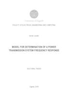 Model for determination of a power transmission system frequency response